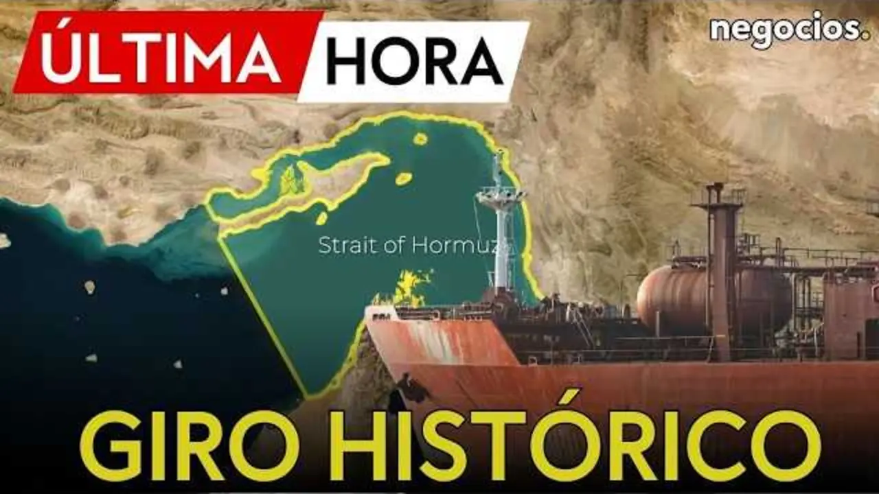 Vista a&eacute;rea del estrecho de Ormuz, v&iacute;a mar&iacute;tima clave para el transporte global de petr&oacute;leo y gas natural<br>                        <br>                        <br>                        <br>                      