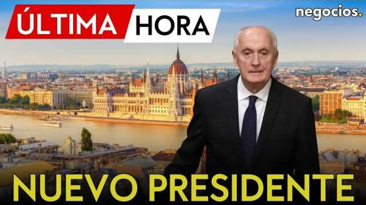 Retrato de Andr&aacute;s Baka, nuevo presidente de Hungr&iacute;a, con bandera h&uacute;ngara de fondo<br>                        <br>                        <br>                        <br>                      