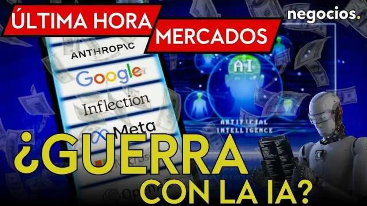 Miniatura del v&iacute;deo que muestra un gr&aacute;fico de mercado con iconos tecnol&oacute;gicos y banderas representando la rivalidad econ&oacute;mica entre Estados Unidos y China.<br>                        <br>                        <br>                        <br>                      