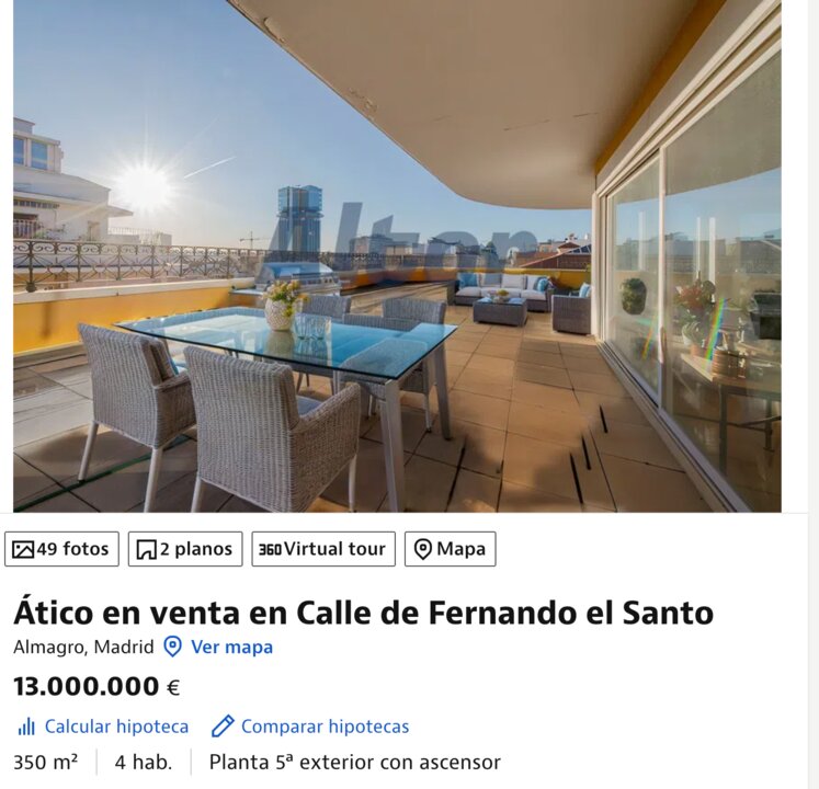 Foto del ático. Foto: Idealista.