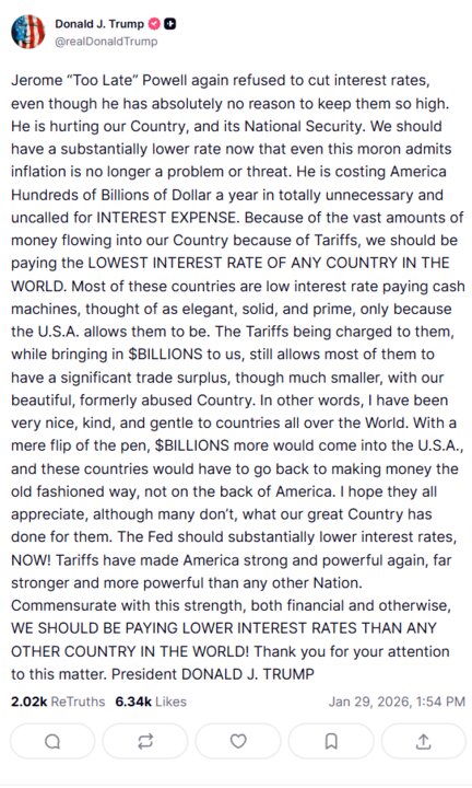 publicacion trump truth social