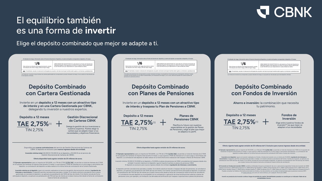 Gama de depósitos combinados CBNK