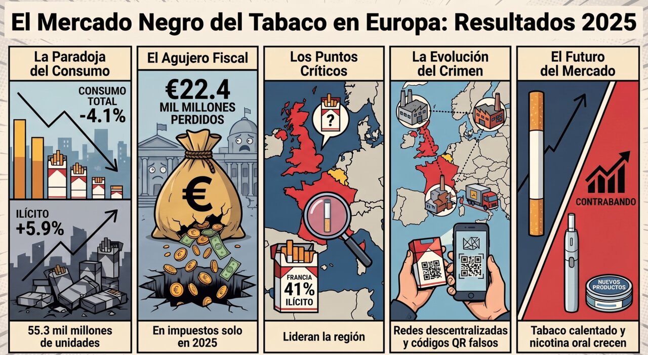 Los cigarrillos ilícitos superan el 11% del mercado europeo